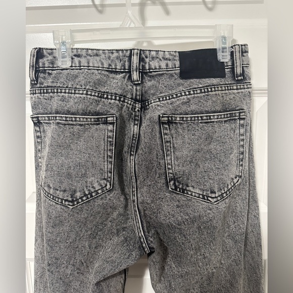 Zara High Rise Jeans Grey Black Acid Wash Denim Size 6 Womens - Picture 6 of 8